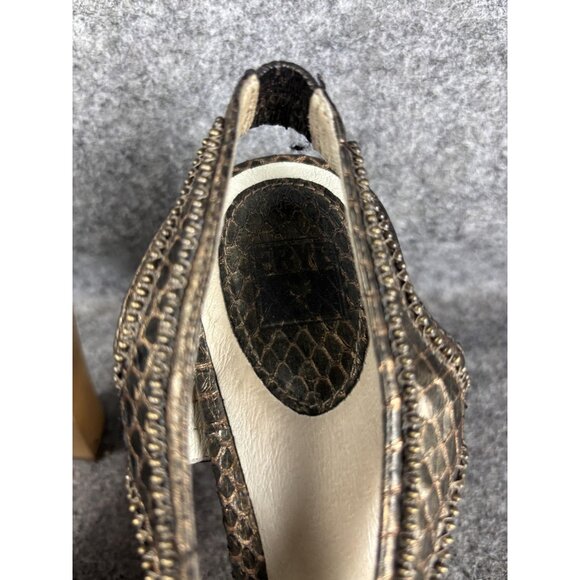 Frye Shoes Womens Size 8.5M Gerry Platform Sandals Heels Leather Metal Beaded - Picture 3 of 7